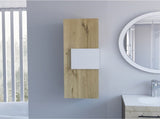 Light Oak and White 3-Shelf Rectangle Medicine Cabinet B06280314