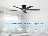 44 inch Ceiling Fans with Lights, Large Air Volume Ceiling Fans with Reversible Quiet DC Motor and 84109418