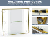 56-60 in. W x 72 in. H Double Sliding Shower Door, Semi-frameless Bathroom Sliding Door with 1/4" T5223P413101