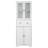 ZNTS FCH MDF Spray Paint 4 Doors 1 Pump Bathroom Cabinet White 62473247