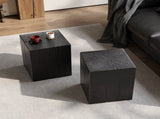 Wood-Look Square-Column MGO End Table, H18",Wood-Like Distressed Finish, Mix with Different Heights, N770P291199B