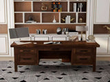 71 inch Executive Desk, No Assembly Required, Whiskey Finish B108P160194