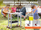 Stainless Steel Work Table 12 x 24 x 34 Inch, 700 lbs Capacity, Mobile Design with Adjustable 25184559