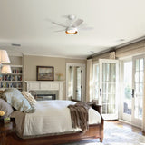 42 Inch Ceiling Fans with LED Light 22W and Remote Control 6 Wind Speed Reversible DC Motor White W934P244412