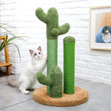 ZNTS Cat Scratching Post Cactus Cat Scratcher Featuring with 3 Scratching Poles and Interactive Dangling 58153982