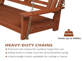 112*53*52cm 500lbs With Chain Double Wooden Swing Reddish Brown 65611589