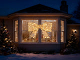 Pre-lit Outdoor Giant Bowknot Christmas Decoration, Lighted Metal Frame with 124 Warm White LED 60463986