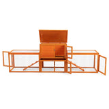 ZNTS Large three box rabbit cage,for Indoor and Outdoor Use, orange W2181P163957