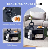 Hexagonal MDF coffee table, characteristic pattern stickers, multi-hole design to give more storage W1151P200318