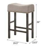 ZNTS Tan and Weathered Grey Counter Height Stools B062P181296