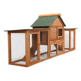 ZNTS Large Wooden Rabbit Hutch Indoor and Outdoor Bunny Cage with a Tray and Runs for Small Animals, W2181P155336