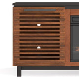 86 inch Fireplace TV Stand Console for TVs up to 100 inches, Minimal Assembly, Black with Bourbon B108P160228