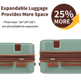 4 Piece Luggage Set with Compression Packing Cubes for Expanable Spinner Wheels Lightweight 29412925