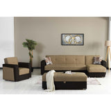 PrimeNest Concorde Collection Upholstered Convertible Chaise Lounge with Storage B030P305097