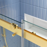 Bypass shower door, sliding door,soft close system, with 5/16" tempered glass and Brushed Gold W2122P225213