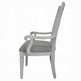 Light Grey and Weathered White Padded Arm Chair B062P209267