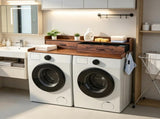 54" x 27.5" Wooden Washer Dryer Countertop with Shelf, 2 Drawers & 2 Hooks, Brown Laundry Machine 85324165