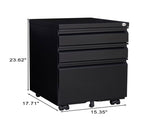3-Drawer Mobile Filing Cabinet with Lock, Office Storage Filing Cabinet 22606816