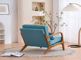 Oak Armrest Oak Upholstered Single Lounge Chair Indoor Lounge Chair Teal 75608109