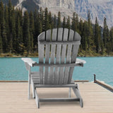 Wood Patio Chair for Garden Outdoor Wooden Folding Adirondack Chair Set of 2 Solid Cedar Wood 61370535