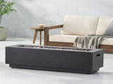 40" Outdoor 50,000 BTU Rectangular Iron Propane Fire Pit, Dark Grey 62836.00BRN-50K
