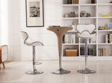 Masaccio Upholstery Airlift Adjustable Swivel Barstool with Chrome Base, Set of 2, White T2574P164838