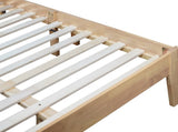 Queen Size, Solid Rubber Wooden Bed with Boucle Upholstered Headboard, Enhanced by Support W504P368764