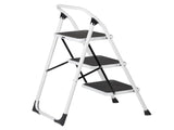 Home Use 3-Step Short Handrail Iron Ladder Black & White 46578400