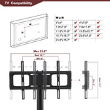 ZNTS Black Multi-function TV Stand Height Adjustable Bracket Swivel 3-Tier 32486267