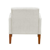 Modern Living Room Chair Beige Chenille Upholstery Pocket Coils Solid Wood Legs Furniture 1pc B011P308544