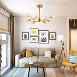 Modern Crystals, 9 Lights Golden for Living Room Bedroom, Dining Room W1340P189548