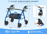 2-in-1 Rollator Walker with Seat , 8-Inch Large Wheels & Versatile Braking System, Adjustable 20732841