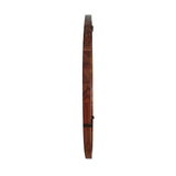 Hausen 31.5" Mid-Century Modern Round Accent Wall Mirror, Brown Walnut Wood & Veneer B2719P246002