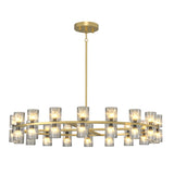 Modern 36" Gold Round Chandelier Light Fixture, K9 Crystal Chandeliers for Room, Living Room, W1340P310781