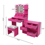 Barbie pink particleboard with a textured melamine finish, 9 drawers, 2 shelves, desktop storage, 60986650