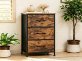 3-Layer Fabric Storage Cabinet, Vertical Narrow Dresser Tower with Smooth Metal Glide Drawers, 57004774