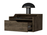 Dark Brown Dual-Shelf Display Floating Nightstand B062P175146