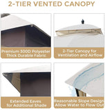 ZNTS 10*12 FT Softtop Metal Gazebo with Mosquito Net&Sunshade Curtains,Sturdy Heavy Duty Double Roof W2259P155187