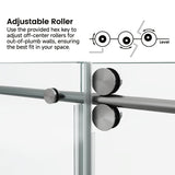 60*72" Fixed & Sliding Shower Door, Round Tube Hardware, Clear Glass Shower Door, 3/8 SGCC 17043962