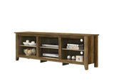 Benito Knotty Oak 70"W TV Stand with Open Shelves and Cable Management B061P184947