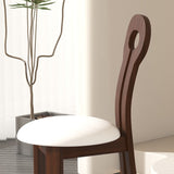 Dining Chairs Set of 2, Key-design Home Chairs, PU Leather Solid Wooden Dining Chairs with White W2700P237226