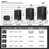 Luggage Sets ABSPC Hardshell 4pcs Luggage Hardside Lightweight Durable sets Spinner Wheels W1689P207673