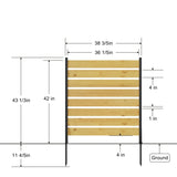 Goodyo 55"x38.5"W Cedar Wood Privacy Screen, Outdoor Privacy Walls, Privacy Wood Fence D163102090
