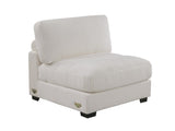 Living Room Furniture Armless Chair Beige Wide-Welt Corduroy 1pc Armless Chair Soft Cushion Wood B011P182988