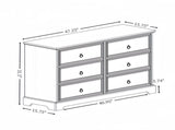 Modern Farmhouse 6-Drawer Chest of Drawers for Bedroom, Wooden Bedroom Drawer Dresser with 6 Storage 54948134
