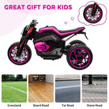 ZNTS 12V Three-wheel Ride On Motorcycle, Kids Electric Motorbike with Horns, LED Lights, Gift for Kids W2181P196001