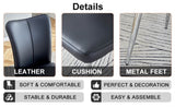 Modern minimalist dining chairs, black PU leather curved backrest and seat cushions, electroplated W1512P356180
