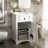 20-Inch Bathroom Vanity with Ceramic Sink, Soft Close Door, Adjustable Shelf, and Door-Mounted N729P192077K