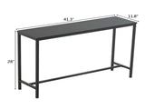 Industrial Style Porch Table Single Layer Black Oak Triamine Board 105 * 30 * 20900681