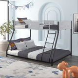 ZNTS Metal Twin over Full Bunk Bed/ Heavy-duty Sturdy Metal/ Noise Reduced/ Safety Vent Board Guardrail/ 69082850